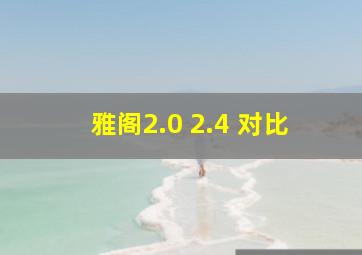 雅阁2.0 2.4 对比